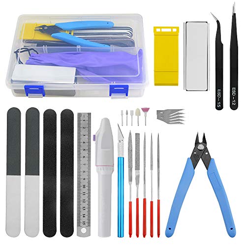 BGTXINGI 27-teiliges Modellbauwerkzeug-Set Gundam Modell-Werkzeug-Set mit Kunststoffbox für Modellbau, Auto, Hobby, Modellbau, Reparatur und Befestigung BGTXINGI 27-teiliges Modellbauwerkzeug-Set Gundam Modell-Werkzeug-Set mit Kunststoffbox für Modellbau, Auto, Hobby, Modellbau, Reparatur und Befestigung von BGTXINGI