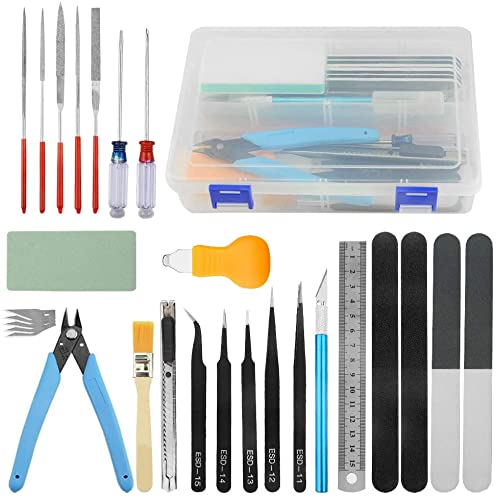 BGTXINGI 28-teiliges Modellbauwerkzeug-Set Gundam Modell-Werkzeug-Set mit Kunststoffbox für Modellbau, Auto, Hobby, Modellbau, Reparatur und Befestigung BGTXINGI 28-teiliges Modellbauwerkzeug-Set Gundam Modell-Werkzeug-Set mit Kunststoffbox für Modellbau, Auto, Hobby, Modellbau, Reparatur und Befestigung von BGTXINGI
