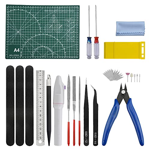 BGTXINGI 33-teiliges Modellierwerkzeug-Set Gundam Modell-Werkzeug-Set mit Kunststoff-Box, Hobby-Modellbau, BAU, und Befestigung BGTXINGI 33-teiliges Modellierwerkzeug-Set Gundam Modell-Werkzeug-Set mit Kunststoff-Box, Hobby-Modellbau, BAU, und Befestigung von BGTXINGI