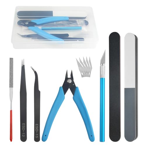 BGTXINGI 8Pcs Modellierwerkzeug-Set Gundam Modell-Werkzeug-Set mit Kunststoffbox für Modellbau, Auto, Hobby, Modellbau, Reparatur und Befestigung BGTXINGI 8Pcs Modellierwerkzeug-Set Gundam Modell-Werkzeug-Set mit Kunststoffbox für Modellbau, Auto, Hobby, Modellbau, Reparatur und Befestigung von BGTXINGI