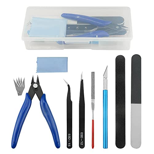 BGTXINGI 9Pcs Modellierwerkzeug-Set Gundam Modell-Werkzeug-Set mit Kunststoffbox für Modellbau, Auto, Hobby, Modellbau, Reparatur und Befestigung BGTXINGI 9Pcs Modellierwerkzeug-Set Gundam Modell-Werkzeug-Set mit Kunststoffbox für Modellbau, Auto, Hobby, Modellbau, Reparatur und Befestigung von BGTXINGI