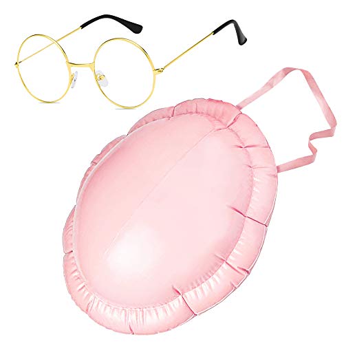 1x Aufblasbarer Bauch und 1xWeihnachtsmann Brille Aufblasbarer Buckel Nikolaus Weihnachtsmann Kostüm Weihnachtsmann Bauch Bierbauch Schwangere Zubehör für Motto Party Karneval Weihnachten Cosplay von BHGT