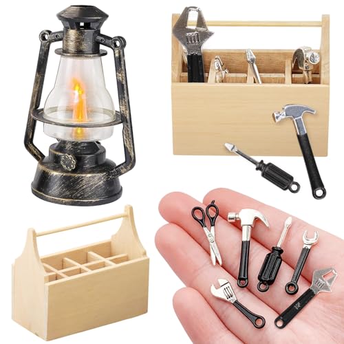 Wichtel Zubehör Baustelle, 1/12 Miniatur Werkzeugkasten Werkzeugkiste Holz Wichtel Werkzeug Set Miniatur öllampe Miniatur Wichtelzubehör, Wichteltür Set Weihnachten Weihnachtswichtel Zubehör Wichtel Zubehör Baustelle, 1/12 Miniatur Werkzeugkasten Werkzeugkiste Holz Wichtel Werkzeug Set Miniatur öllampe Miniatur Wichtelzubehör, Wichteltür Set Weihnachten Weihnachtswichtel Zubehör von BHGWR