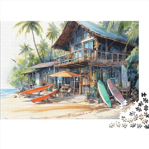 Beach Shop – 1000 Teile, Impossible Puzzle, Geschicklichkeitsspiel Für Die Ganze Familie, Farbenfrohes Legespiel, Erwachsenenpuzzle Ab 12 Jahren 1000pcs (75x50cm) von BHIRCJKD