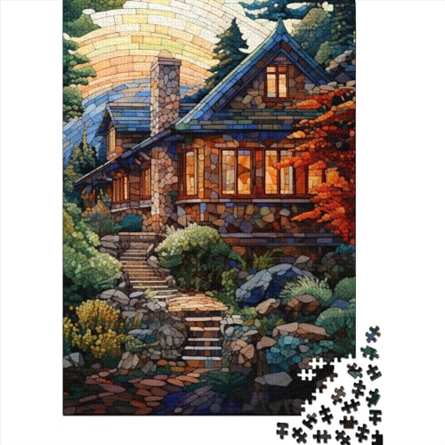 Bergdorf Hütte Puzzle 1000-teilige Schwer Puzzle Spielzeug Lernspiel Impossible Herausforderungsspielzeug Für Erwachsene Und Kinder Ab 14 Jahren 1000pcs (75x50cm) von BHIRCJKD