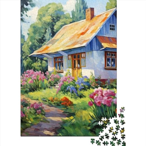 Bergdorf Hütte Puzzle 1000-teilige Schwer Puzzle Spielzeug Pädagogisches Spiel Impossible Herausforderung Spielzeug Für Erwachsene Und Kinder Ab 14 Jahren 1000pcs (75x50cm) von BHIRCJKD