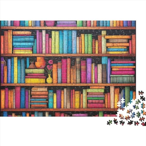 Bookshelf Puzzles Für Erwachsene 1000 Teile Cartoon Puzzle Für Familienspielzeugspiel Holzpuzzle Family Time Brain Challenge 1000pcs (75x50cm) von BHIRCJKD