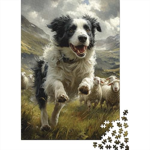 Border Collie Puzzle 1000 Teile Schwer Puzzle Spielzeug Lernspiel Impossible Herausforderung Spielzeug Für Erwachsene Und Kinder Ab 14 Jahren 1000pcs (75x50cm) von BHIRCJKD