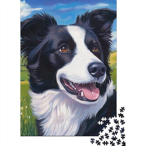 Border Collie Puzzle 1000-teilige Schwer Puzzle Spielzeug Pädagogisches Spiel Impossible Herausforderungsspielzeug Für Erwachsene Und Kinder Ab 12 Jahren 1000pcs (75x50cm) von BHIRCJKD