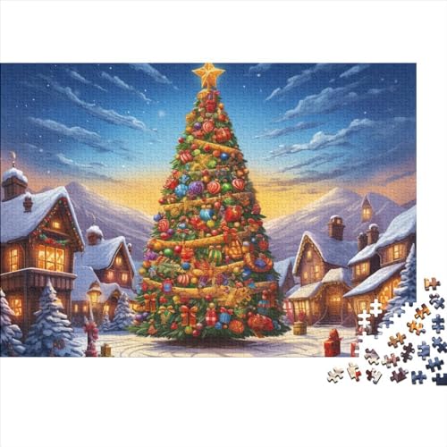 Christmas Tree Puzzles Für Erwachsene 1000 Teile Cartoon Puzzle Für Familienspielzeugspiel Holzpuzzle Family Time Brain Challenge 1000pcs (75x50cm) von BHIRCJKD