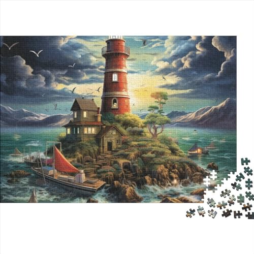 Coastal Lighthouses Puzzle 500 Teile - Cartoon - Puzzle Erwachsene 500 Teile Puzzle - Impossible Puzzle - Geschicklichkeitsspiel Für Die Ganze Familie 500pcs (52x38cm) von BHIRCJKD