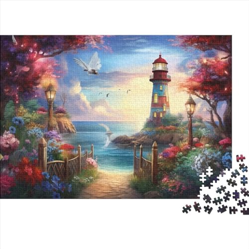 Coastal Lighthouses Puzzles Für Erwachsene 300 Teile Cartoon Puzzle Für Familienspielzeugspiel Holzpuzzle Family Time Brain Challenge 300pcs (40x28cm) von BHIRCJKD
