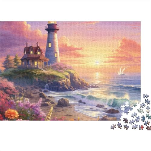 Coastal Lighthouses Puzzles Für Erwachsene 500 Teile Cartoon Puzzle Für Familienspielzeugspiel Holzpuzzle Family Time Brain Challenge 500pcs (52x38cm) von BHIRCJKD