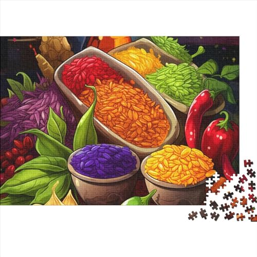 Colourful Spices – Puzzle 500 Teile Ab 12 Jahren, Buntes Erwachsenenpuzzle Mit Kräftigen Farben, Geschicklichkeitsspiel Für Die Ganze Familie, Schöne Geschenkidee 500pcs (52x38cm) von BHIRCJKD