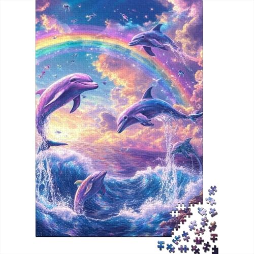 Delphin Puzzles 1000-teilige Schwer Puzzle Spielzeug Lernspiel Impossible Herausforderungsspielzeug Für Erwachsene Und Kinder in Bewährter 1000pcs (75x50cm) von BHIRCJKD