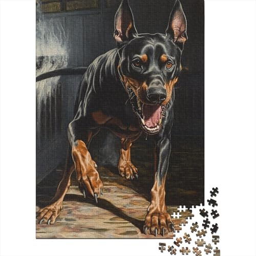 Dobermannn Puzzle 1000-teilige Schwer Puzzle Spielzeug Lernspiel Impossible Herausforderung Spielzeug Für Erwachsene Und Kinder in Bewährter 1000pcs (75x50cm) von BHIRCJKD