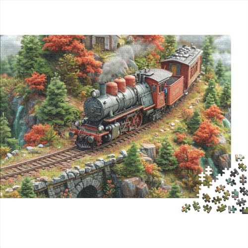 Dream Train Puzzle 1000 Teile,Puzzle Für Erwachsene, Impossible Puzzle,Puzzle Farbenfrohes Legespiel-Cartoon,1000 Puzzle Home Dekoration Puzzle,Erwachsenenpuzzle 1000pcs (75x50cm) von BHIRCJKD