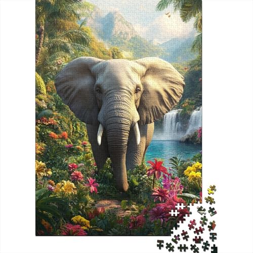 Elephant Puzzle 1000-teilige Schwer Puzzle Spielzeug Pädagogisches Spiel Impossible Herausforderungsspielzeug Für Erwachsene Und Kinder Ab 12 Jahren 1000pcs (75x50cm) von BHIRCJKD
