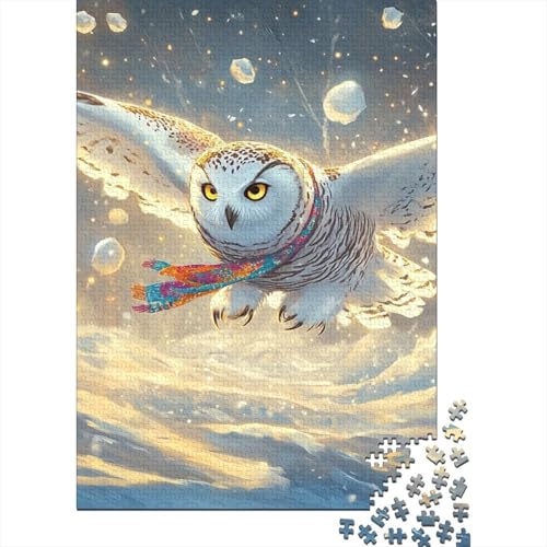 Eule Puzzles 1000 Teile Schwer Puzzle Spielzeug Pädagogisches Spiel Impossible Herausforderungsspielzeug Für Erwachsene Kinder 1000pcs (75x50cm) von BHIRCJKD