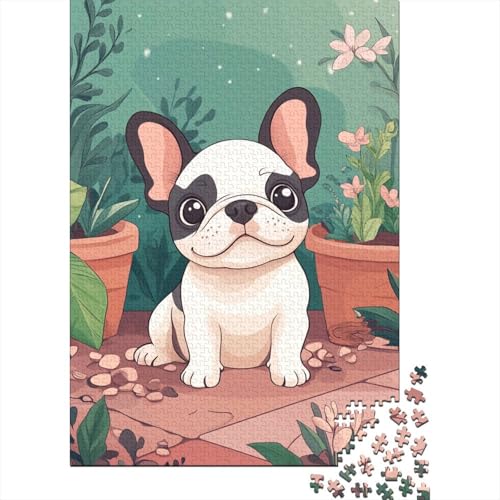 French BullHund Puzzle 1000 Teile Schwer Puzzle Spielzeug Lernspiel Impossible Herausforderungsspielzeug Für Erwachsene Und Kinder Ab 14 Jahren 1000pcs (75x50cm) von BHIRCJKD
