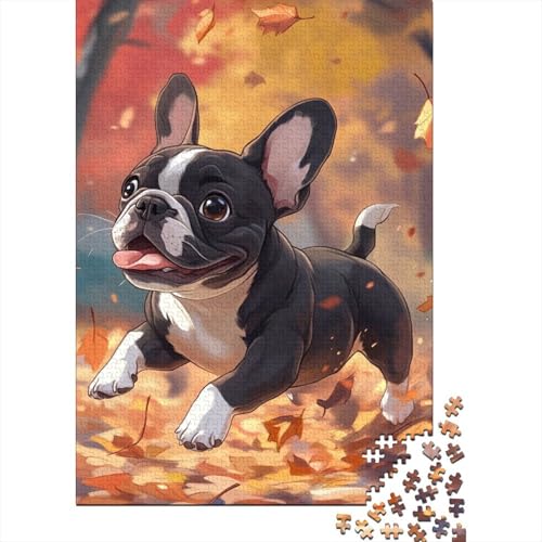 French BullHund Puzzle 1000-teilige Schwer Puzzle Spielzeug Lernspiel Impossible Herausforderungsspielzeug Für Erwachsene Kinder 1000pcs (75x50cm) von BHIRCJKD