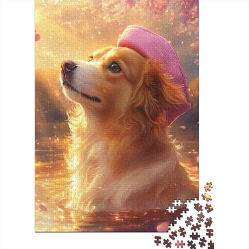 Golden Retriever Puzzles 1000 Teile Schwer Puzzle Spielzeug Lernspiel Impossible Herausforderung Spielzeug Für Erwachsene Und Kinder Ab 12 Jahren 1000pcs (75x50cm) von BHIRCJKD