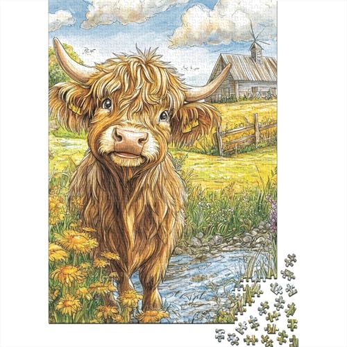Highlandrind Puzzle 1000-teilige Schwer Puzzle Spielzeug Pädagogisches Spiel Impossible Herausforderung Spielzeug Für Erwachsene Kinder 1000pcs (75x50cm) von BHIRCJKD