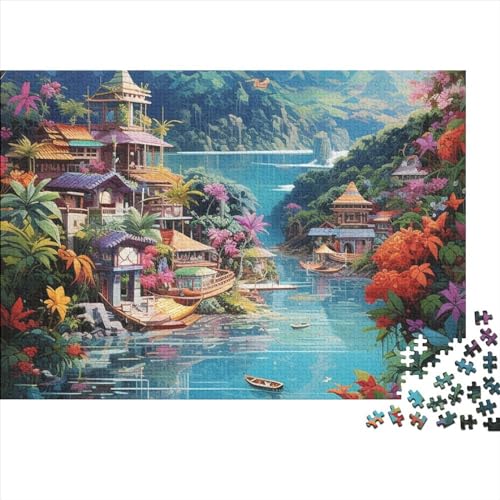 Holiday Bay Puzzles Für Erwachsene 500 Teile Cartoon Puzzle Für Familienspielzeugspiel Holzpuzzle Family Time Brain Challenge 500pcs (52x38cm) von BHIRCJKD