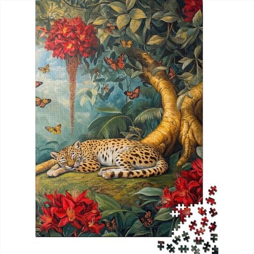 Leopard Puzzles 1000-teilige Schwer Puzzle Spielzeug Lernspiel Impossible Herausforderungsspielzeug Für Erwachsene Und Kinder in Bewährter 1000pcs (75x50cm) von BHIRCJKD