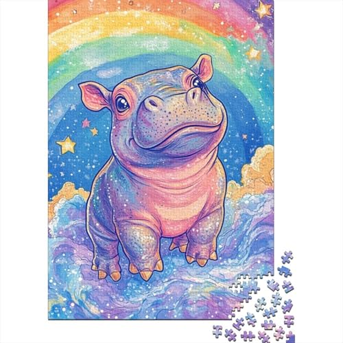 Nilpferd Puzzle 1000 Teile Schwer Puzzle Spielzeug Pädagogisches Spiel Impossible Herausforderungsspielzeug Für Erwachsene Kinder 1000pcs (75x50cm) von BHIRCJKD
