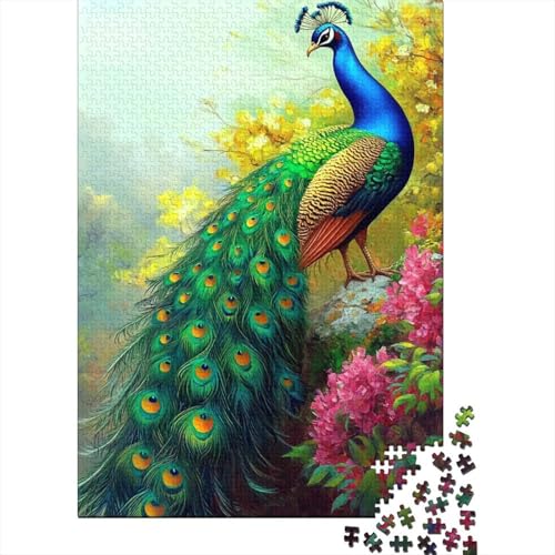 Pfau Puzzle 1000-teilige Schwer Puzzle Spielzeug Lernspiel Impossible Herausforderung Spielzeug Für Erwachsene Und Kinder in Bewährter 1000pcs (75x50cm) von BHIRCJKD