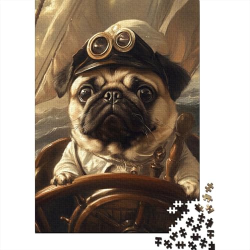 Pug Puzzle 1000-teilige Schwer Puzzle Spielzeug Pädagogisches Spiel Impossible Herausforderung Spielzeug Für Erwachsene Und Kinder Ab 12 Jahren 1000pcs (75x50cm) von BHIRCJKD