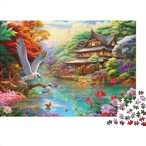 Puzzle 300 Teile Erwachsene Birds and Flowers Puzzles Für Erwachsene Lernspiel Herausforderungsspielzeug 300-teilige Cartoon Puzzles Für Erwachsene Kinder 300pcs (40x28cm) von BHIRCJKD