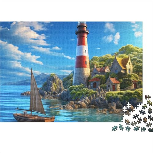 Puzzle 300 Teile Erwachsene Coastal Lighthouses Puzzles Für Erwachsene Klassische Puzzles 300 Teile Erwachsene Puzzles Schwer Pädagogisches Spielzeug Erwachsene Kinder 300pcs (40x28cm) von BHIRCJKD