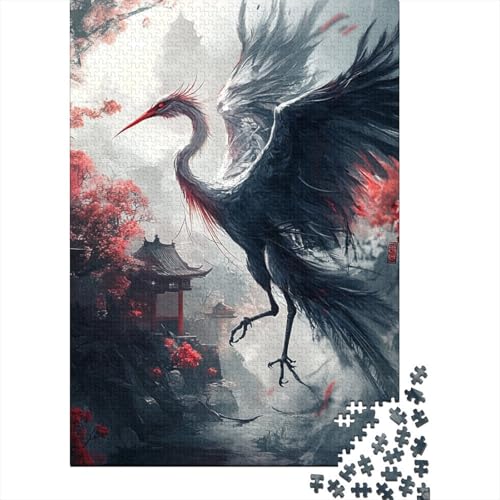 Red-Crowned Crane Puzzles 1000 Teile Schwer Puzzle Spielzeug Lernspiel Impossible Herausforderungsspielzeug Für Erwachsene Und Kinder Ab 14 Jahren 1000pcs (75x50cm) von BHIRCJKD
