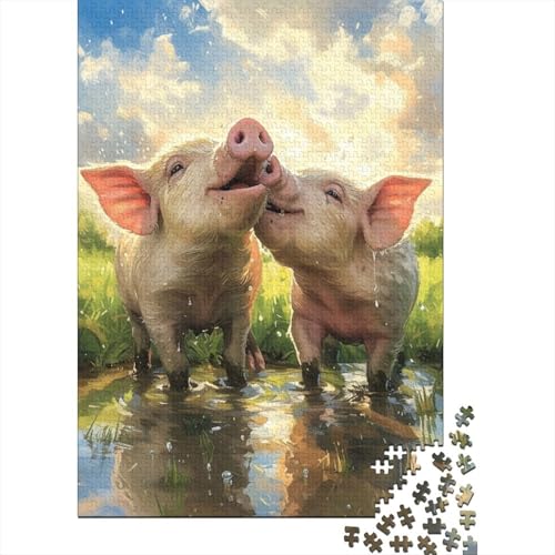 Schwein Puzzle 1000 Teile Schwer Puzzle Spielzeug Pädagogisches Spiel Impossible Herausforderung Spielzeug Für Erwachsene Und Kinder in Bewährter 1000pcs (75x50cm) von BHIRCJKD