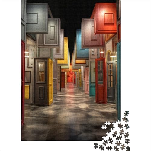 Seltsame farbige Türen Puzzles 1000 Teile Schwer Puzzle Spielzeug Pädagogisches Spiel Impossible Herausforderungsspielzeug Für Erwachsene Und Kinder Ab 14 Jahren 1000pcs (75x50cm) von BHIRCJKD