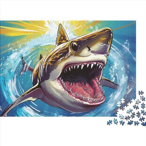 Shark Puzzles Für Erwachsene 1000 Teile Puzzle Cartoon Puzzle Für Lernspiele Wohnkultur Dekompressionsspiel Wohnkultur Geschenk 1000pcs (75x50cm) von BHIRCJKD