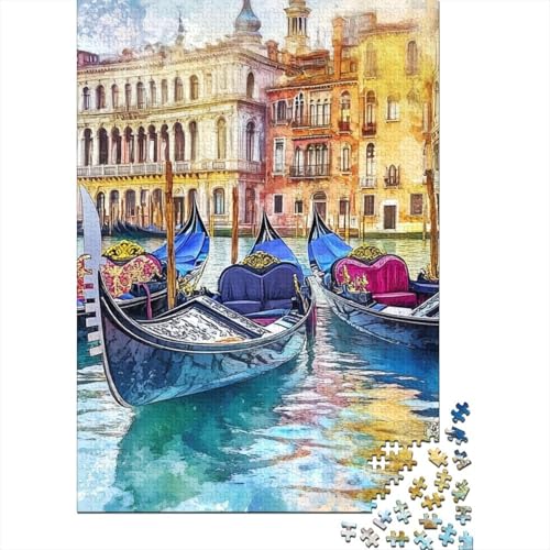 Venedig Wasserstadt Puzzle 1000 Teile Schwer Puzzle Spielzeug Pädagogisches Spiel Impossible Herausforderung Spielzeug Für Erwachsene Und Kinder in Bewährter 1000pcs (75x50cm) von BHIRCJKD