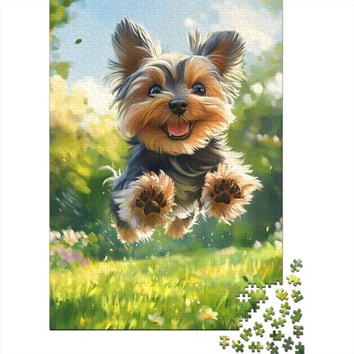 Yorkshire Terrier Puzzles 1000-teilige Schwer Puzzle Spielzeug Lernspiel Impossible Herausforderungsspielzeug Für Erwachsene Kinder 1000pcs (75x50cm) von BHIRCJKD