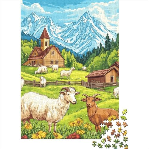 Ziege Puzzle 1000 Teile Schwer Puzzle Spielzeug Pädagogisches Spiel Impossible Herausforderungsspielzeug Für Erwachsene Und Kinder in Bewährter 1000pcs (75x50cm) von BHIRCJKD