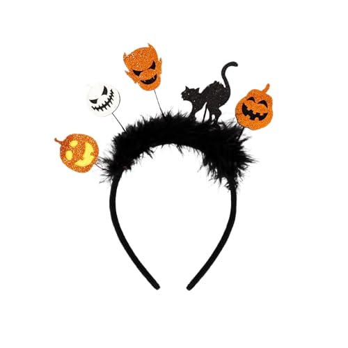 BHSTTNIXP Halloween-Stirnband, Halloween-Zubehör, Kürbis-Hexe, Geister-Stirnband für Damen, Herren, Jungen, Mädchen, Halloween-Party-Dekorationen von BHSTTNIXP