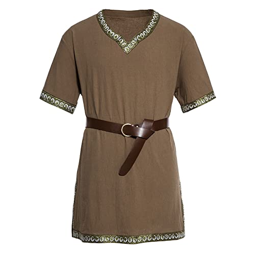 BHXUTK Mittelalter Kleidung Herren Mittelalter Hemd Herren Renaissance Mittelalter Tunika mit Bordüre Männer Männer Langarm Wikinger Hemd Verkleidung für Karneval Halloween Cosplay Kostüm BHXUTK Mittelalter Kleidung Herren Mittelalter Hemd Herren Renaissance Mittelalter Tunika mit Bordüre Männer Männer Langarm Wikinger Hemd Verkleidung für Karneval Halloween Cosplay Kostüm von BHXUTK