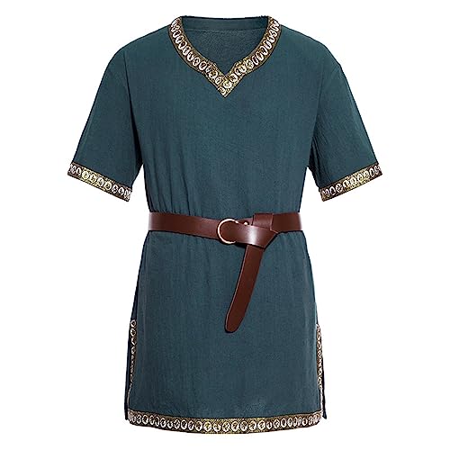 BHXUTK Mittelalter Kleidung Herren Mittelalter Hemd Herren Renaissance Mittelalter Tunika mit Bordüre Männer Männer Langarm Wikinger Hemd Verkleidung für Karneval Halloween Cosplay Kostüm BHXUTK Mittelalter Kleidung Herren Mittelalter Hemd Herren Renaissance Mittelalter Tunika mit Bordüre Männer Männer Langarm Wikinger Hemd Verkleidung für Karneval Halloween Cosplay Kostüm von BHXUTK