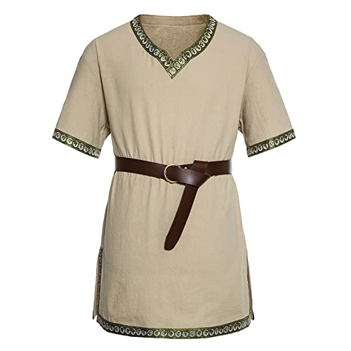 BHXUTK Mittelalter Kleidung Herren Mittelalter Hemd Herren Renaissance Mittelalter Tunika mit Bordüre Männer Männer Langarm Wikinger Hemd Verkleidung für Karneval Halloween Cosplay Kostüm BHXUTK Mittelalter Kleidung Herren Mittelalter Hemd Herren Renaissance Mittelalter Tunika mit Bordüre Männer Männer Langarm Wikinger Hemd Verkleidung für Karneval Halloween Cosplay Kostüm von BHXUTK