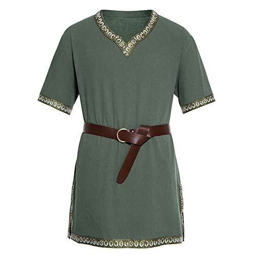 BHXUTK Mittelalter Kleidung Herren Mittelalter Hemd Herren Renaissance Mittelalter Tunika mit Bordüre Männer Männer Langarm Wikinger Hemd Verkleidung für Karneval Halloween Cosplay Kostüm BHXUTK Mittelalter Kleidung Herren Mittelalter Hemd Herren Renaissance Mittelalter Tunika mit Bordüre Männer Männer Langarm Wikinger Hemd Verkleidung für Karneval Halloween Cosplay Kostüm von BHXUTK