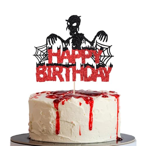BIABISD Halloween Happy Birthday Cake Topper, Gruselige Geburtstagsparty-Dekorationen, gruseliges Spukhaus Happy Boo Day Cake Topper Gruselige Halloween-Themen-Geburtstagsparty-Dekoration Supplies BIABISD Halloween Happy Birthday Cake Topper, Gruselige Geburtstagsparty-Dekorationen, gruseliges Spukhaus Happy Boo Day Cake Topper Gruselige Halloween-Themen-Geburtstagsparty-Dekoration Supplies von BIABISD