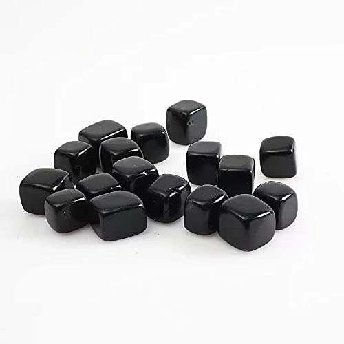 10 Stück 15 mm-20 mm natürliche Schwarze Quarzkristalle Würfel Obsidian Rolling Stone Voller Textur von BIANMTSW