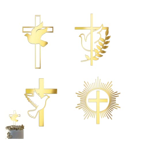 4 Stück Tortendeko Kommunion Mädchen,Tortenaufleger Konfirmation Taufe Kuchen Deko Gold Kreuz Tauben Torte Topper Junge,Cake Decoration Erstkommunion Acryl Kuchendeko,für Communion Hochzeit Abitur 4 Stück Tortendeko Kommunion Mädchen,Tortenaufleger Konfirmation Taufe Kuchen Deko Gold Kreuz Tauben Torte Topper Junge,Cake Decoration Erstkommunion Acryl Kuchendeko,für Communion Hochzeit Abitur von BIBITI