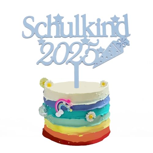 Kuchendeko Schulanfang,Endlich Schulkind Tortendeko Einschulung Mädchen Deko,Hurra 2025 Junge Schuleinführung Cake Topper,Jungen Kuchen Tortenaufleger Buchstaben für Personalisiert Torten Party (Blau) Kuchendeko Schulanfang,Endlich Schulkind Tortendeko Einschulung Mädchen Deko,Hurra 2025 Junge Schuleinführung Cake Topper,Jungen Kuchen Tortenaufleger Buchstaben für Personalisiert Torten Party (Blau) von BIBITI